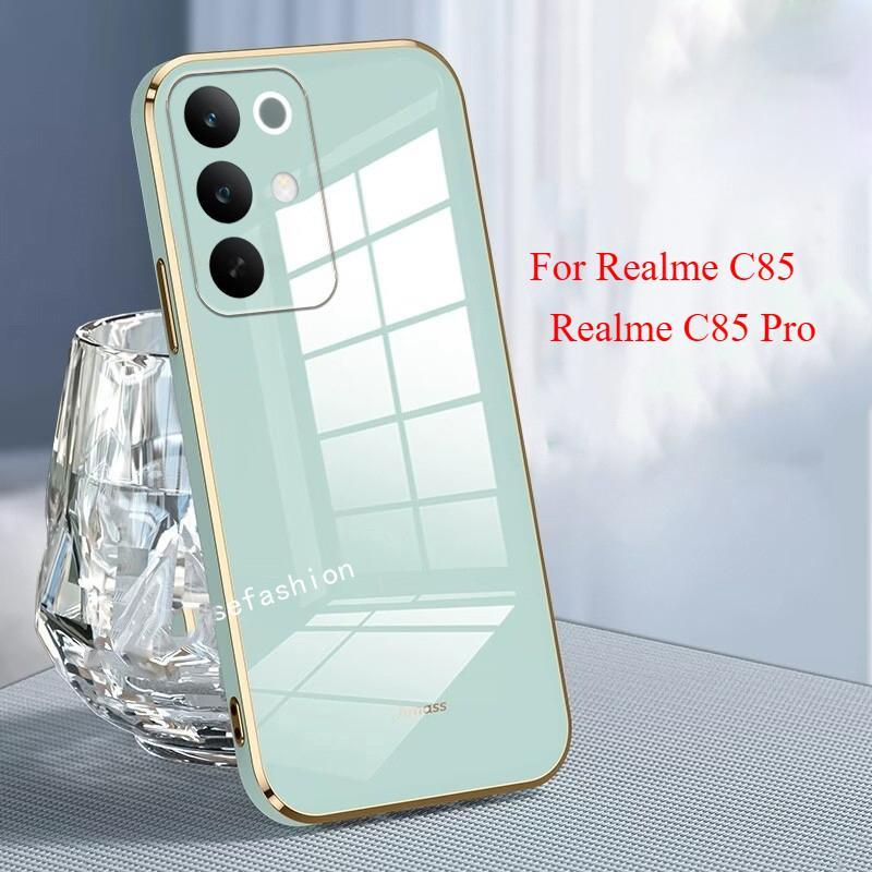 สําหรับRealme C85 Pro REALME C85Pro RealmeC85 RMX5253 RealmeC85Pro RMX5555 7Dหรูหราชุบเคสโทรศัพท์ซิล