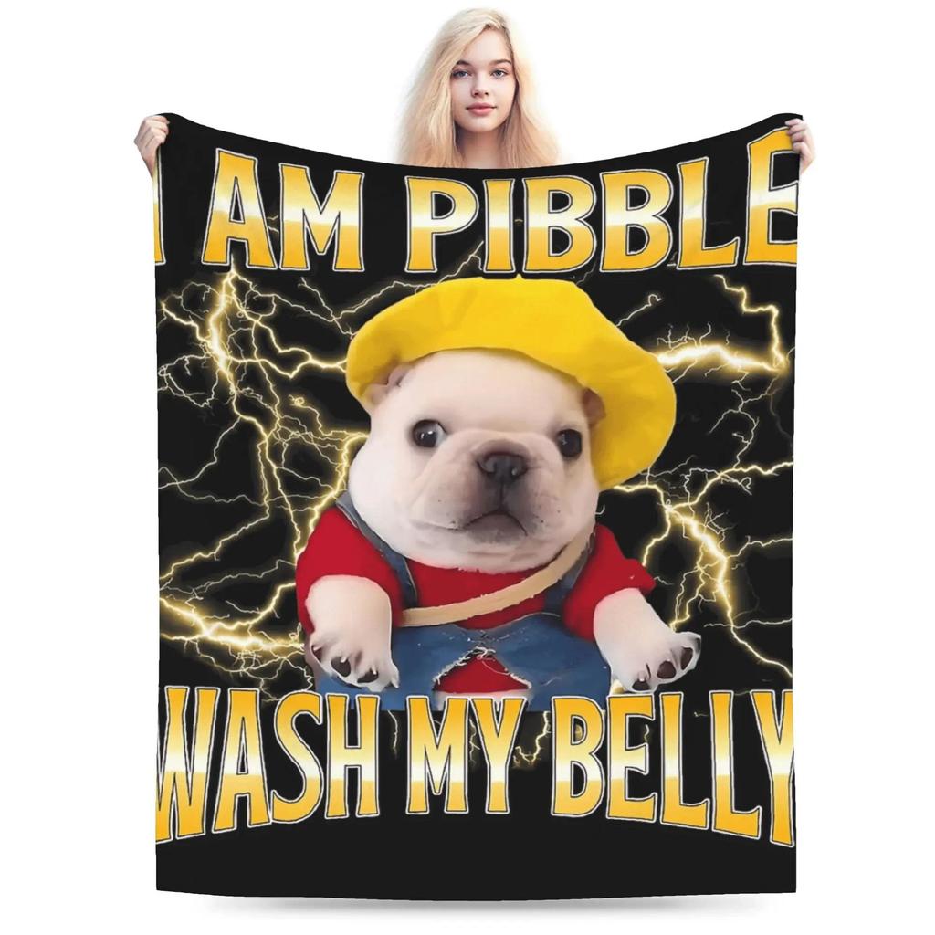 ตลก I Am Pibble สุนัข Puppy Flannel ผ้าห่มฤดูหนาวเครื่องนอนโยนปุยผ้าคลุมเตียงโซฟาผ้าคลุมเตียง