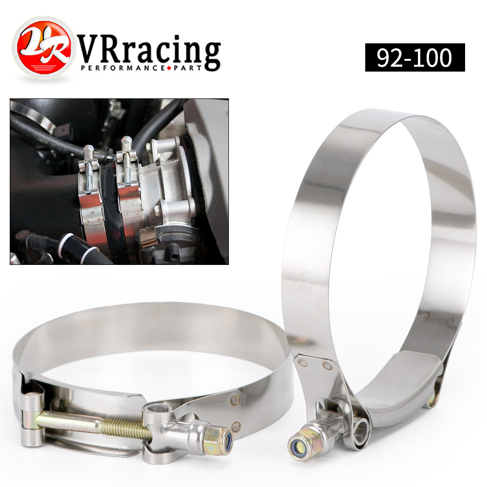VR  (2PC/LOT) 3.5" CLAMPS (92-100)STAINLESS SILICONE TURBO HOSE COUPLER T BOLT CLAMP KIT HIGH QUALIT