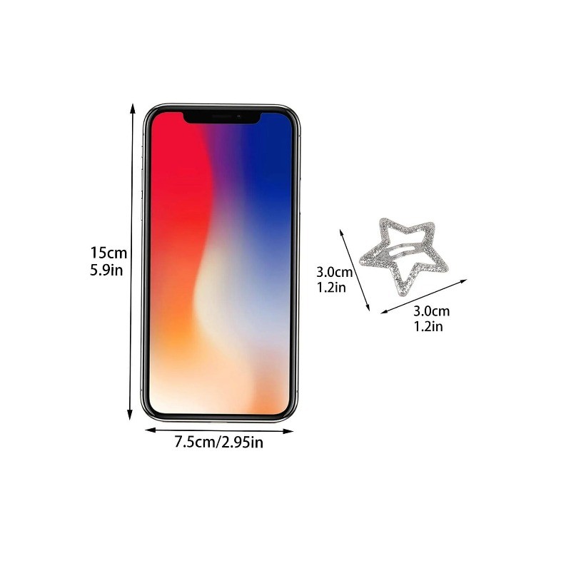 กิ๊บติดผมสตาร์ โลหะเงินประกาย ขนาด 1.2″ สำหรับผู้หญิง สไตล์ Y2K ราคา ถูกที่สุด ดีลบีเคเค แกลเลอรีภาพที่ 6