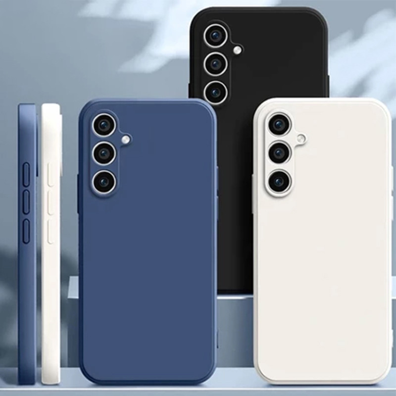 เคส For Samsung A05 A06 A07 A12 A13 A15 A16 A17 A22 A34 A35 A53 A54 A55 A56 A73 S24Ultra ขอบตรงซิลิโคนเหลว เคสกันกระแทก
