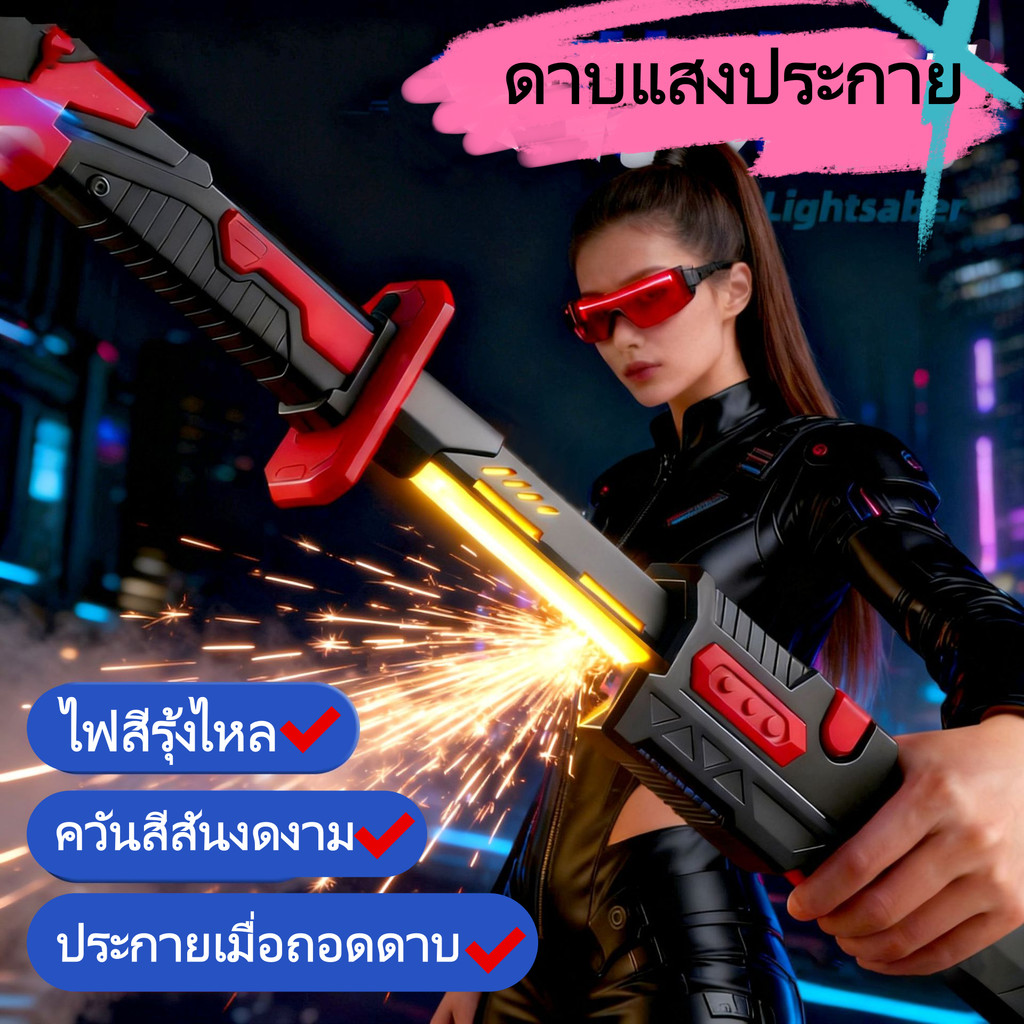 COD🔥ดาบของเล่นสตาร์วอร์ส เปลี่ยนสีได้ 7 สี มีโหมดประกายไฟ เอฟเฟกต์แสงสีเสียงสมจริงสุดๆ /พร้อมส่ง