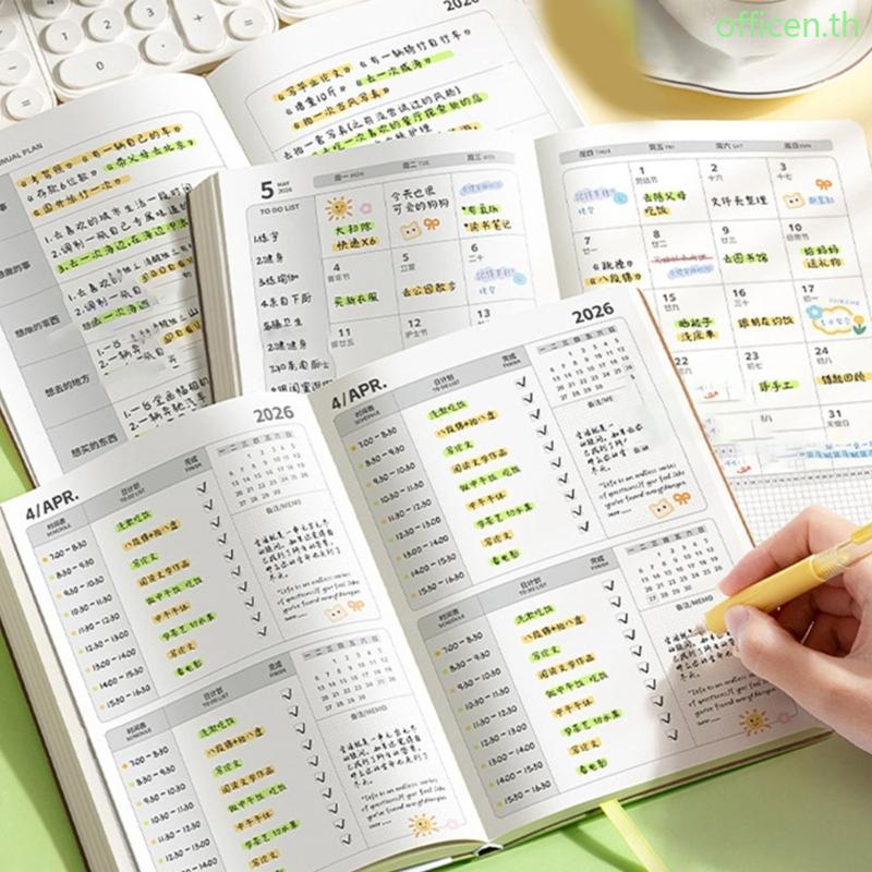 Cen Professional 2026 Day Planner Notebook จาก 2025 12-2026 12 Softcover หนังวิชาการ Planner พร้อมริ