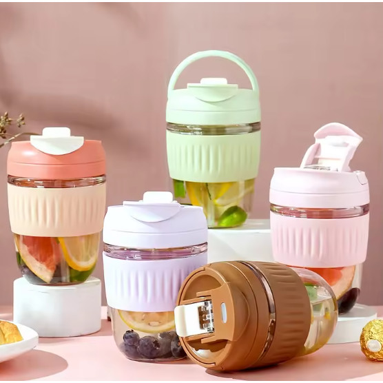 GANTUNGAN 350ML แก้วแก้ว + กล่อง + STRAW + ที่จับแบบแขวน + ที่ใส่โทรศัพท์ / แก้วน้ํา / แก้วกาแฟ / ถ้