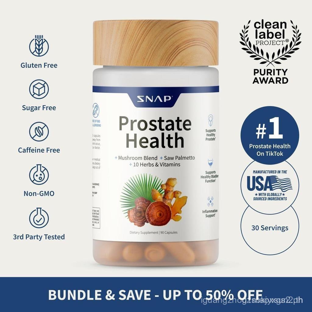 Snap Supplements - Natural Prostate Supplement for Men - Saw Palmetto Extract & Turmeric - Urinary T