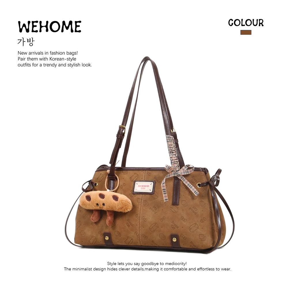 WEHOME Lila Bag ins สไตล์วิทยาลัย เป้เป้สำหรับทำงาน สีเมลด์ กระเป๋าสะพายไหล่