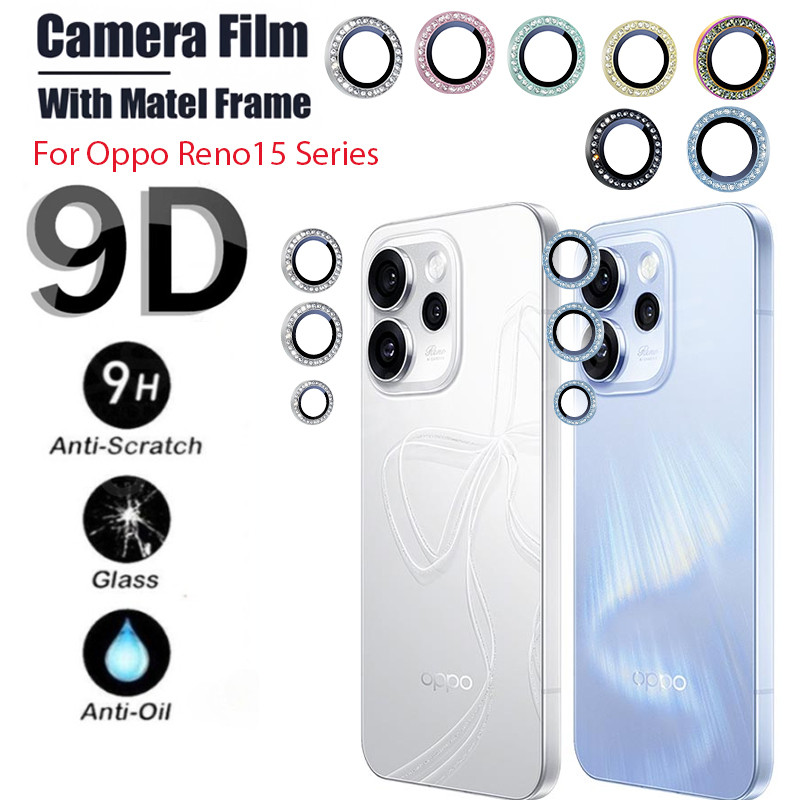 ป้องกันหน้าจอสําหรับOppo Reno15 Pro Reno 15 F Pro 15Pro 15F 4G 5Gเลนส์กล้องเพชรโลหะProtectorแก้วกลับเลนส์แหวนฝาครอบ
