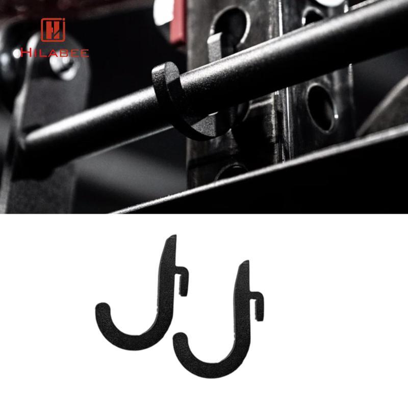 HILABEE Squat Rack Hook Power Cage J Hooks โลหะ Barbell ผู้ถือสิ่งที่แนบมา Home Strength การฝึกอบรมอ