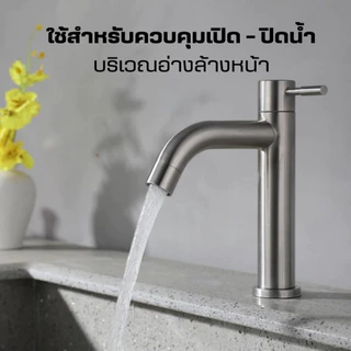 GOOD SWAN 304 สแตนเลสก๊อกน้ำล้างหน้าแบบโค้ง สไตล์โมเดิร์น ติดตั้งง่าย