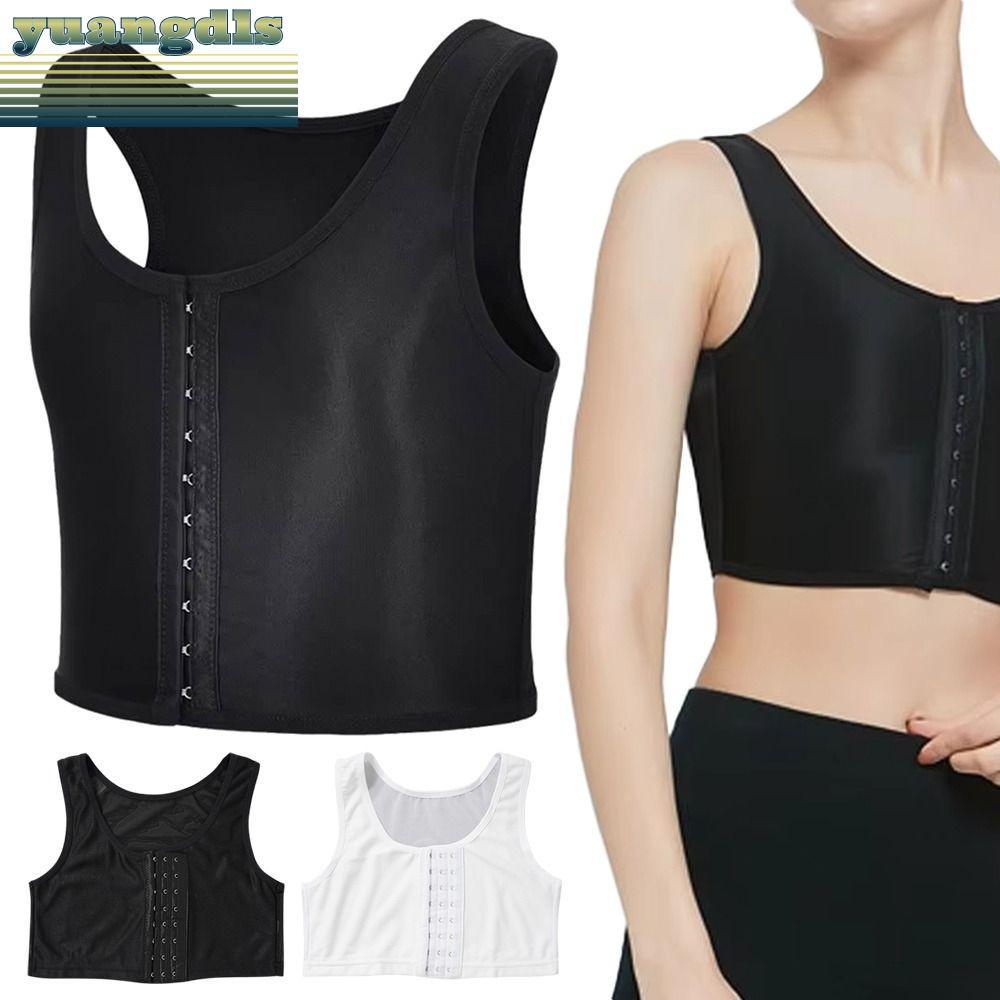 Yuang 1 ชิ้นเสื้อกล้ามรัดตัว,แบนเสื้อกั๊กเต้านม Trans เลสเบี้ยน Chest Shaper, เสริม M-3XL ชุดชั้นในเลสเบี้ยนทอม Binder