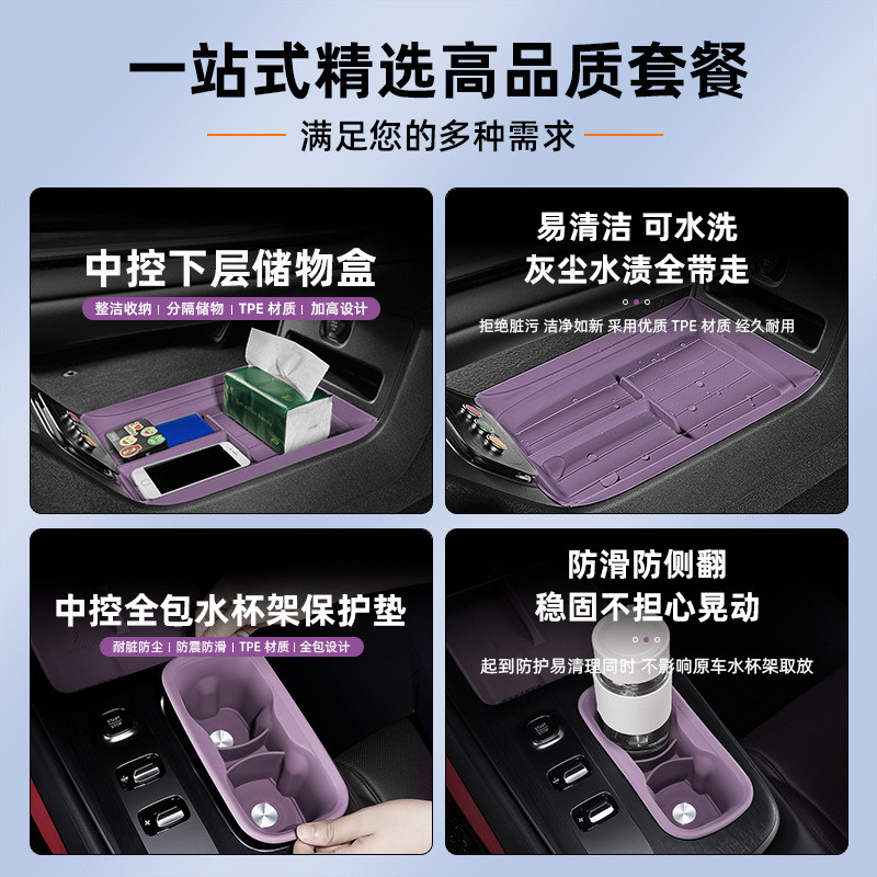 เหมาะสําหรับ Xiaomi SU7/Ultra/YU7 ชุดภายใน Central Control กล่องเก็บถ้วยน้ําอุปกรณ์ป้องกัน