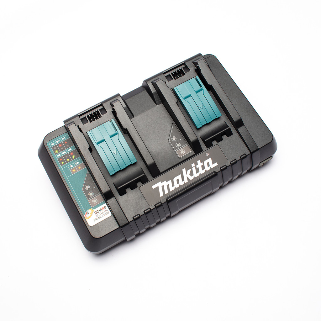 MAKITA เครื่องชาร์จแบตเตอรี่ 18 โวลต์ (ชาร์จคู่) รุ่น DC18RD ใช้กับแบต BL1830B / BL1850B / BL1860B /