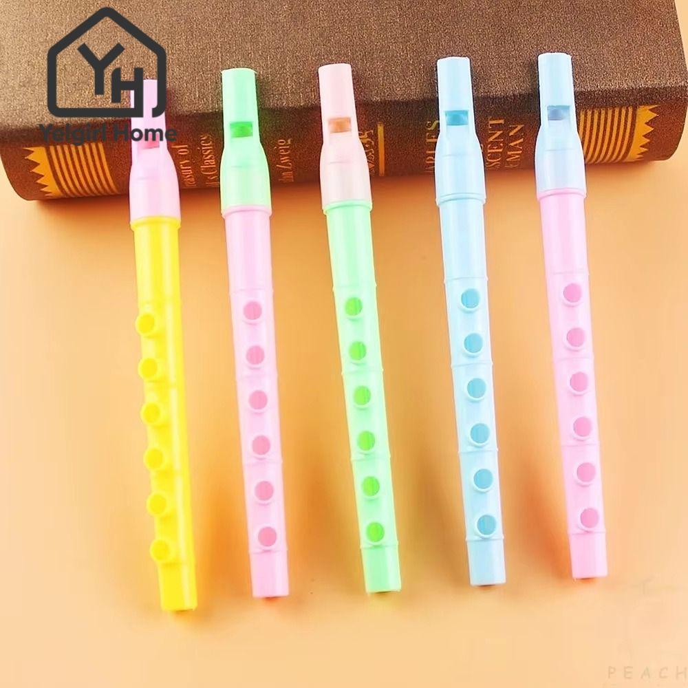 เยลเกิร์ลบ์ 20 ชิ้นขลุ่ยยาว, พลาสติก 6 หลุมที่มีสีสันขลุ่ยของเล่น, สนุกเครื่องดนตรีขนาดเล็กของเล่นเด็ก