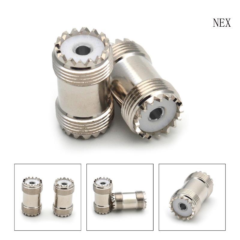 NEX 2 ชิ้น SL16 UHF SO239 PL259 หญิง UHF หญิงเชื่อมต่อ RF Coaxial Coax อะแดปเตอร์