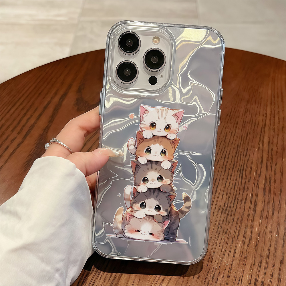 ✨จัดส่งในพื้นที่✨เคสโทรศัพท์ระลอกน้ำลูกแมวการ์ตูนน่ารักเหมาะสำหรับ iPhone16 15 14 13 11 6 7 8 plus Pro Promax ราคา ถูกที่สุด ดีลบีเคเค แกลเลอรีภาพที่ 2