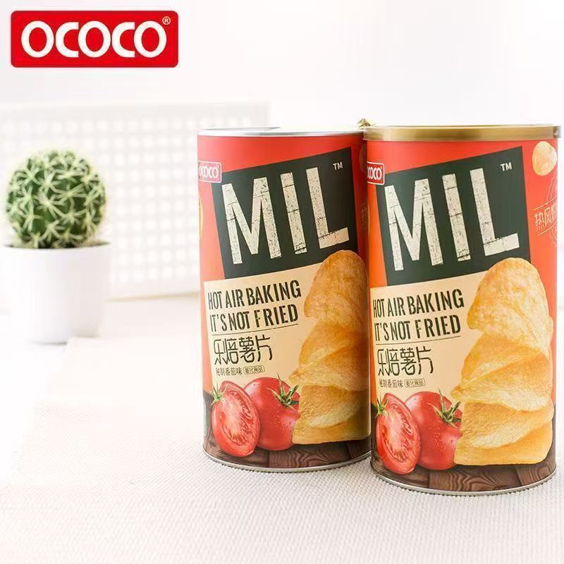 2026新品OCOCO106g 番茄海苔烧烤味乐焙薯片罐装学生宿舍解馋膨化薯片零食OCOCO106g Tomato Seaweed Burning20260402