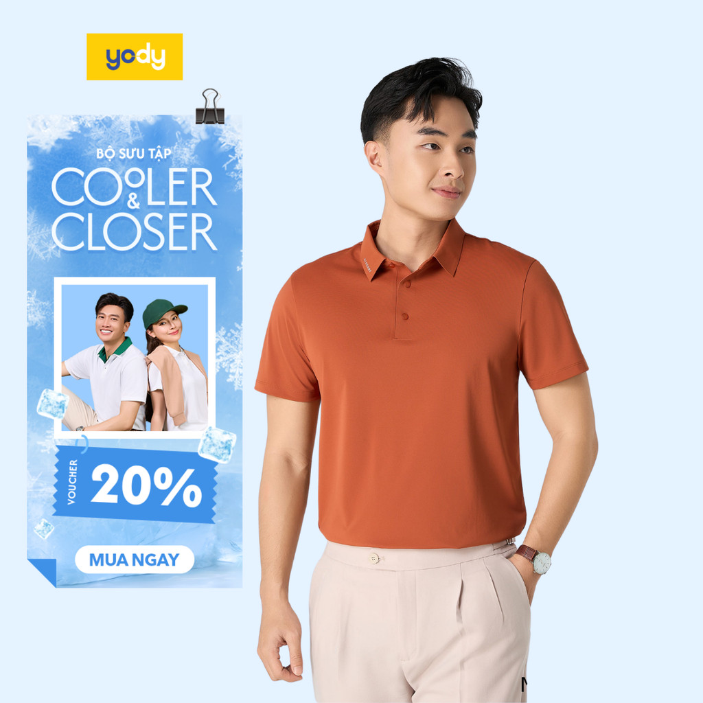 YODY เสื้อโปโลผู้ชาย cafe.หนัง สัมผัสเย็นสบาย MAPO25S033