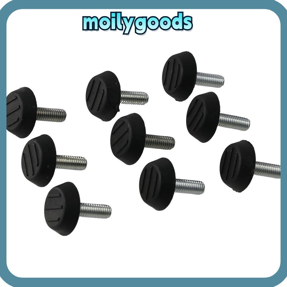 MOILYHD 10 ชิ้น Glide เฟอร์นิเจอร์ Leveling ฟุต, M6 ด้ายสีดําเฟอร์นิเจอร์ Levelers, ปรับชุบสังกะสีเห