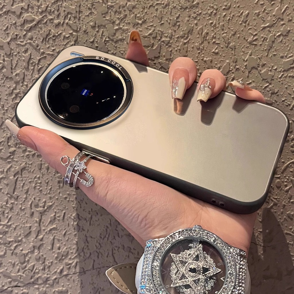 เคส iqoo 13 เคส iqoo z9x 5g High-End ไทเทเนียมสีเทา Matte Silver เหมาะสําหรับ vivox100s เคสโทรศัพท์ 