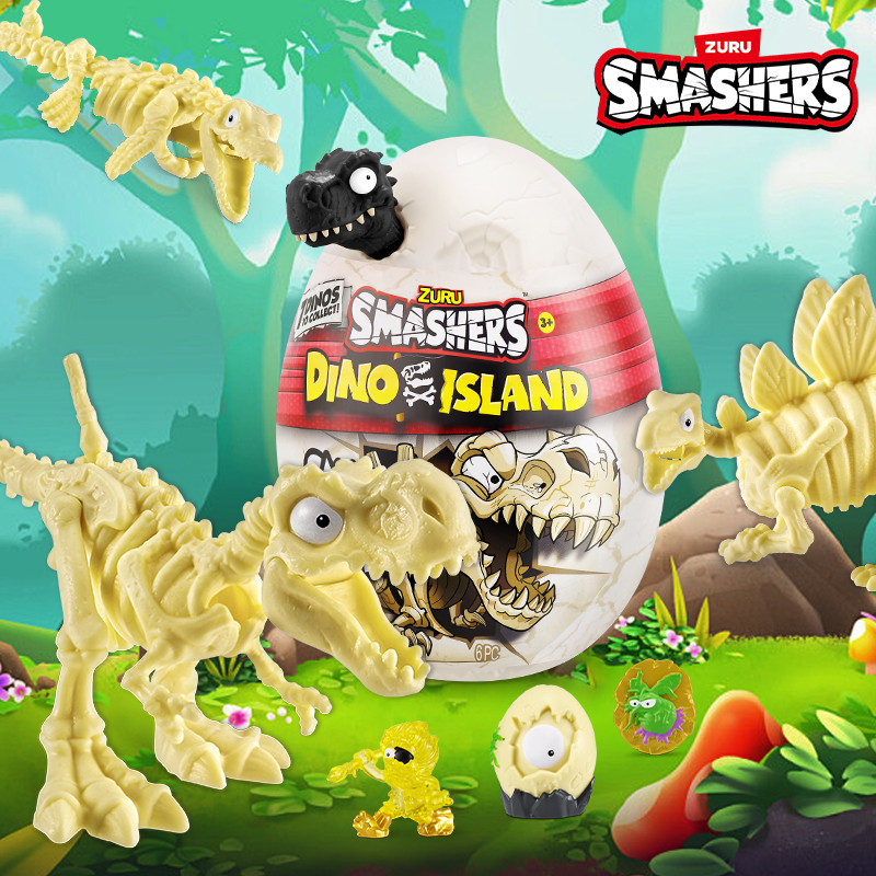 ZURU Smashers Dino Island Dinosaur Mini Surprise Eggs, Creative Dinosaur Model Toy Orname
