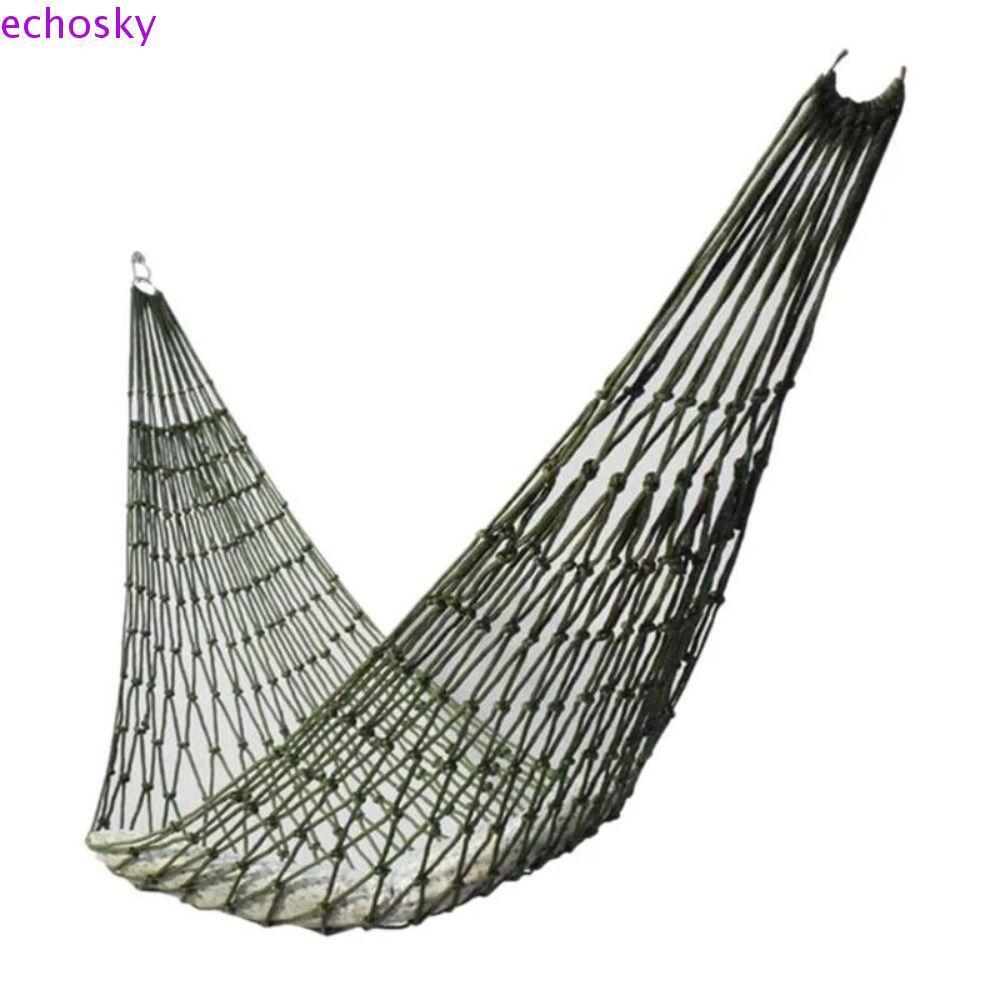 ECHOSKY เปลญวนตาข่ายไนลอน พกพาสะดวก สำหรับแคมปิ้งและกลางแจ้ง เตียงนอนพับได้ – โปรปัง