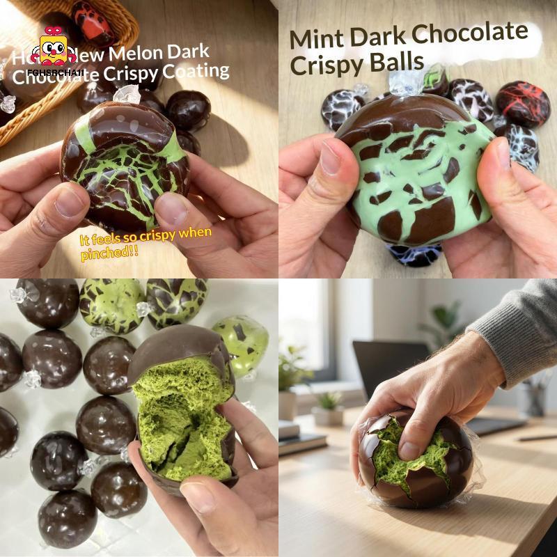 🔥ของเล่นบีบสกุชชี่🔥FG 1 ชิ้น Anti Stress บีบ Sensory Fidget ของเล่น Mint Dark Chocolate Handmade Ball Mint Bla กรอบลูกบอลความเครียดบรรเทาจําลอง Sensory ของเล่น HS