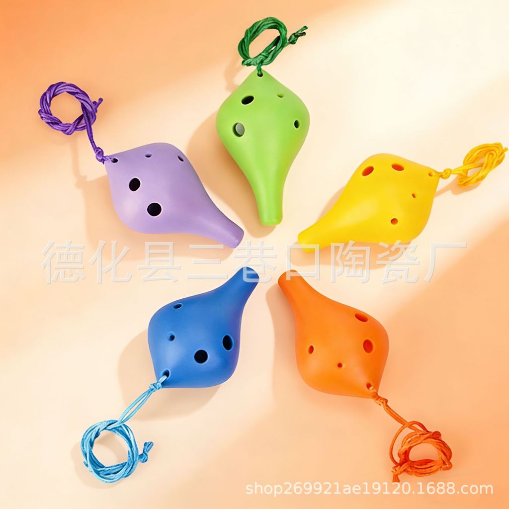 [เครื่องดนตรีขายดี] พลาสติก Ocarina 6 หลุม Alto C-Key Ocarina นักเรียนเริ่มต้นเครื่องดนตรีโรงเรียนเป