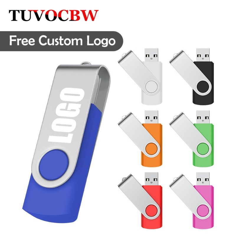 แฟลชไดรฟ์ USB 2.0 หมุนได้ 128GB 64GB ไดรฟ์ปากกา Memory Stick 32GB 16GB ของขวัญธุรกิจสร้างสรรค์ 8GB 4GB 1GB 2GB 512mb