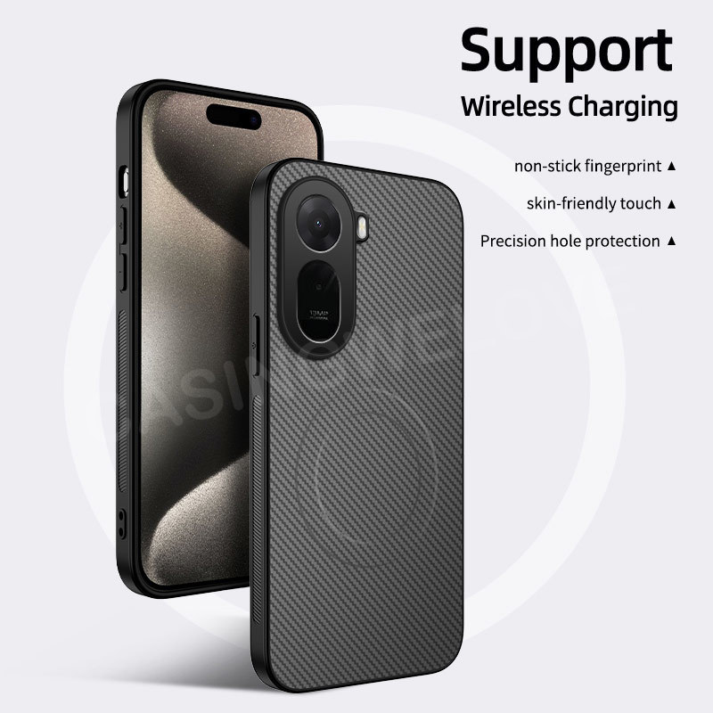 เคสโทรศัพท์สําหรับ Redmi A7 Pro 4G 5G 2026 รูปแบบคาร์บอนไฟเบอร์แม่เหล็กกันกระแทกป้องกันกลับปกแข็ง