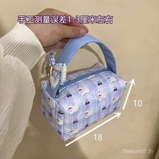 [พร้อมส่ง] กระเป๋าแต่งหน้าความจุขนาดใหญ่ลายการ์ตูนผู้หญิง พร้อมกระเป๋าใส่ข้าวกลางวันและกระเป๋าเก็บผลิตภัณฑ์ดูแลผิวสําหรับเดินทาง ของขวัญ