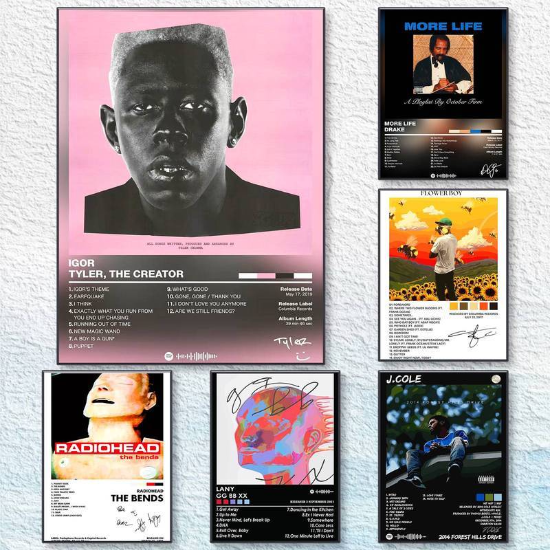 Tyler The Creator Igor อัลบั้มโปสเตอร์ Frameless กันน้ํา HD ผ้าใบ Art Hip Hop สไตล์เพลงตกแต่งผนัง