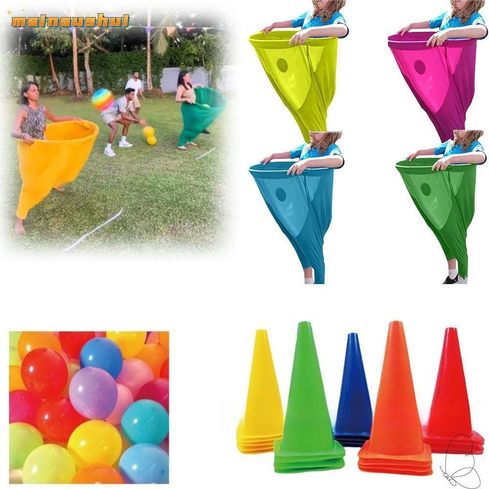 MAINAUSHUI ชุดเกมหลากางเกงคุณยาย, ตลก 4 ลูกและ 2 Marker Cones Freaky Party Games กางเกง, Interactive