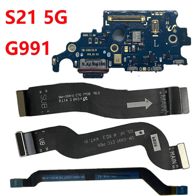 สําหรับ Samsung S21 5G G991U G991N G991B G9910 G991W USB Connector Dock Fast ชาร์จพอร์ตสัญญาณสายหลัก