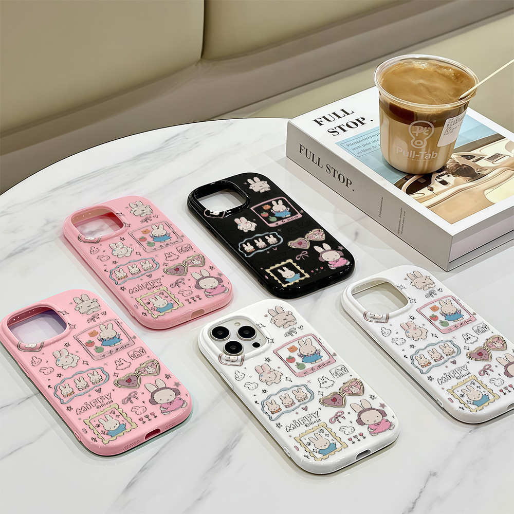 พร้อมส่ง เคสสำหรับไอโฟน16 ลายกระต่ายสนุกสดใส เคสมือถือนิ่มกลมใหญ่TPU For IPhone17 16 15 14 11 12 13ProMax 6/7/8Plus XSXR