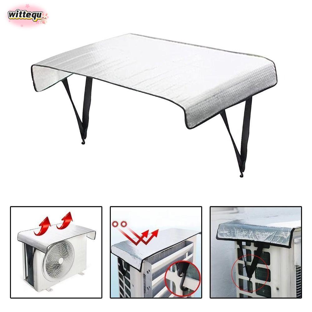WITTETH เครื่องปรับอากาศป้องกัน, กันฝุ่น 46x95CM ฝาครอบเครื่องปรับอากาศ, ครีมกันแดดป้องกันฝุ่นกันน้ําป้องกันหิมะ