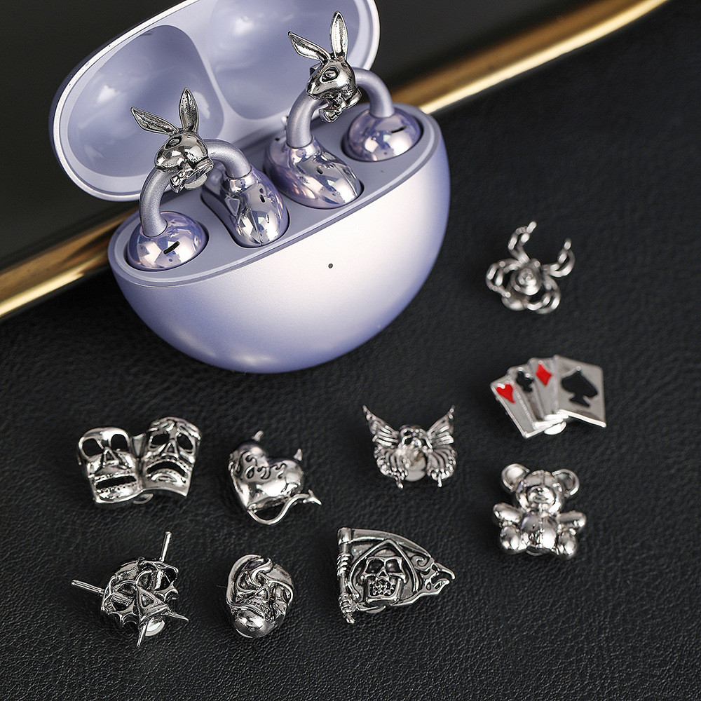 อนิวี|Huawei Ear-Clip หูฟังหัวเข็มขัดเพชร, การตกแต่งสไตล์เป็นกลางสีเข้ม, เข้ากันได้กับอุปกรณ์เสริมหูฟัง FreeClip