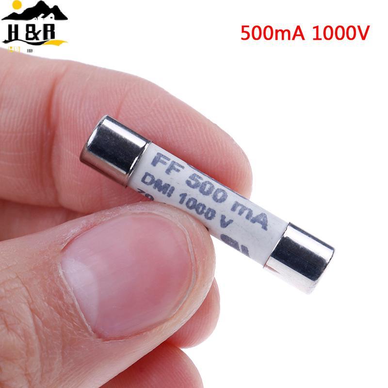 H&B 1Pc FF 0.5A 500mA 1000V dmi ฟิวส์สําหรับมัลติมิเตอร์ F15B F17B F18B 6.3x32 มม. {th}