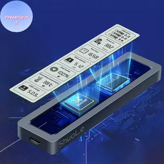 EARLYPTOND M2 SSD กรณี NVMe SATA Dual Protocol 10Gbps พร้อมจอแสดงผลหน้าจออัจฉริยะดิจิตอล USB3.2 Gen2 ประเภท C Disk กล่อง M.2 SSD Enclosure TH