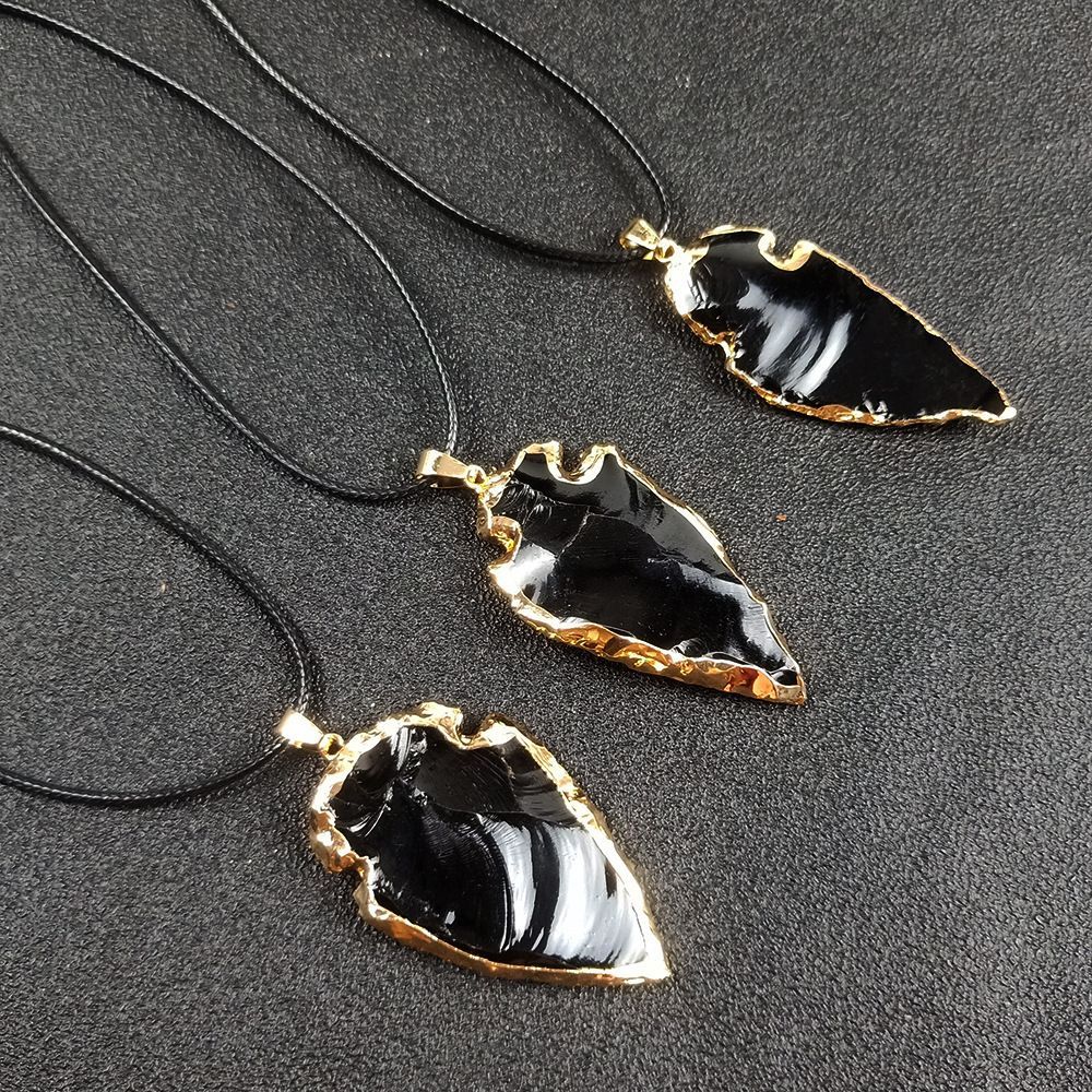 ธรรมชาติไม่สม่ําเสมอ Obsidian แร่ดิบ ebay จี้สร้อยคออุปกรณ์เสริม