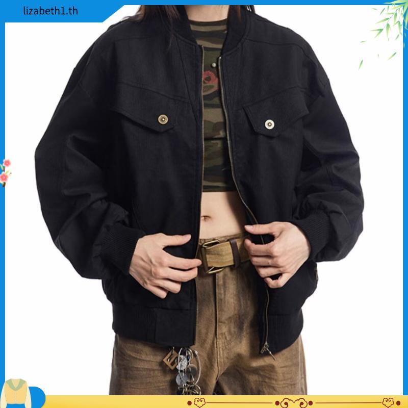 Asrv Autumn Maillard style เสื้อแจ็คเก็ตผ้าลูกฟูก unisex American retro back rivet cargo jacket