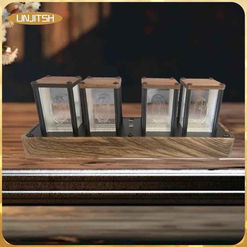[unjitsh] RGB Led Nixie Tube Clock ไฟกลางคืนนาฬิกาปลุกดิจิตอลโต๊ะข้างเตียงตกแต่งสําหรับโฮมออฟฟิศ