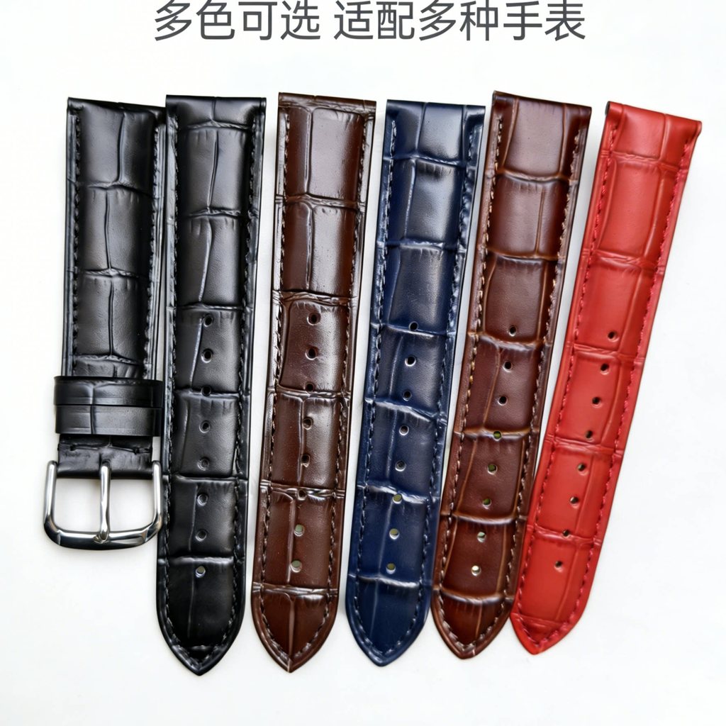 นาฬิกา Junyu Accessories Belt Mens Strap 20 21 22mm Pin Buckle Dark Blue Black Dark Brown Red