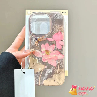 เคสIMDปลาคราฟดอกบัว มงคลเสริมดวงการเงิน ดีไซน์หรูหรา iPhone 7Plus 13 11 15 14 12 Pro Max 8 15 Plus X XS XR Max SE 2022