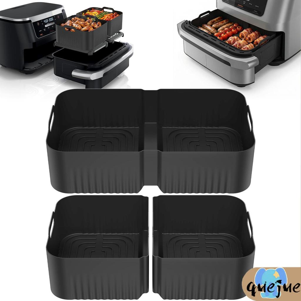 3 ชิ้นนํากลับมาใช้ใหม่ Air Fryer Liner Nonstick Air Fryer ตะกร้า Liner พร้อมท่อระบายน้ําน้ํามันสําหร