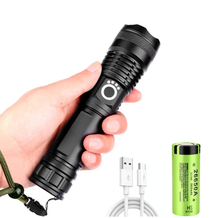 [new]Super Bright Xhp70.2 Xhp50 ไฟฉาย USB ชาร์จซูมไฟฉาย LED สําหรับ Camping กลางแจ้ง