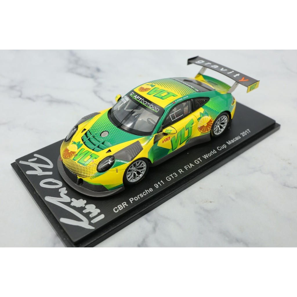 [Orphan] spark 1/43 Porsche 911 GT3 R Vita Lemon Tea Coating Macau Gran Pige 2017 พร้อมฐาน เกือบใหม่
