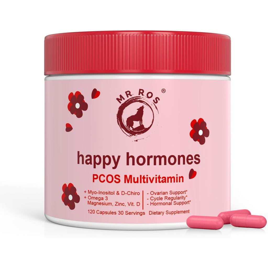 HappyHormones•PCOSMultivitaminforWomen–Myo&D-Chiroositol401,Omega-3,VitaminD3,Zinc&•HormoneBalance,C