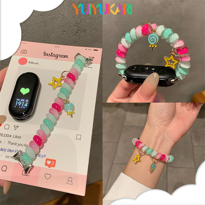 สายรัดยืดหยุ่น TPU สำหรับ for Smartwatch Xiaomi Mi Band 10 9 8 อุปกรณ์เสริมสายรัดข้อมือสำหรับ for Miband 10 9 8 NFC