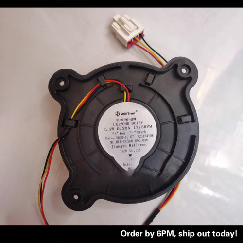 LX120HD BLDC26-4PW เหมาะสําหรับตู้เย็นทุกชนิด Cooling 12V2.5W พัดลมเงียบ DL-LX120-02