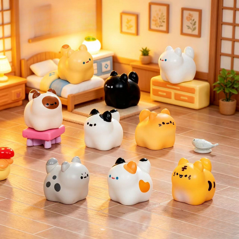 แมวน่ารักตุ๊กตาภูมิทัศน์ขนาดเล็ก-น่ารัก ทําเอง ลูกแมวนาโนสําหรับตกแต่งโต๊ะอุปกรณ์ตกแต่งภายในรถของขวัญมีเสน่ห์